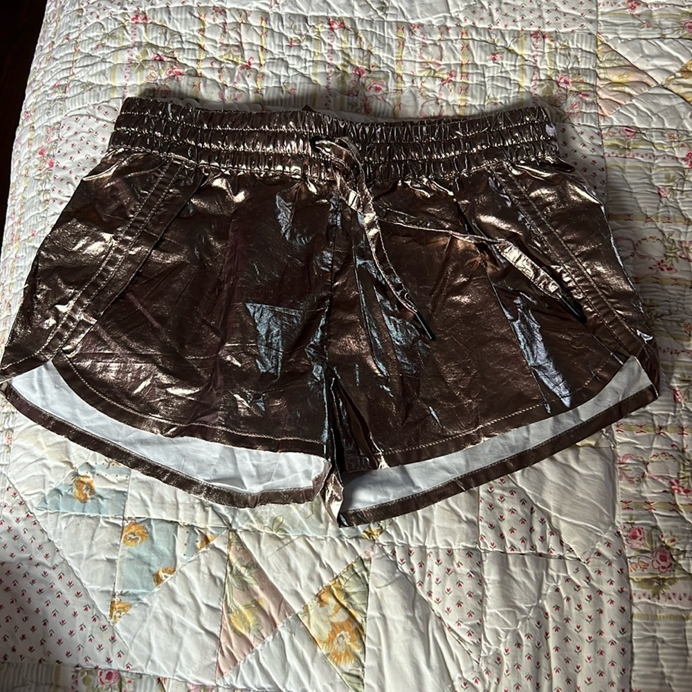NWT Alala Rose Gold Metallic Shorts